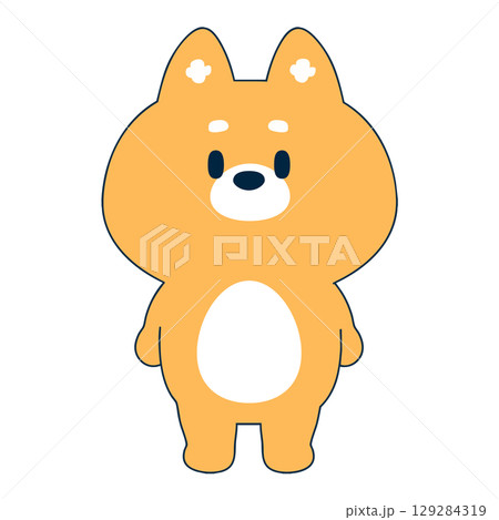 ビビッド・カートゥーンスタイル_犬正面立ちポーズ_01 129284319