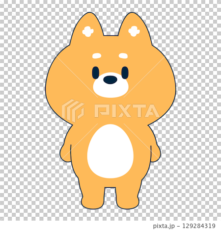 ビビッド・カートゥーンスタイル_犬正面立ちポーズ_01 129284319