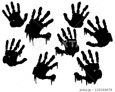 幽霊や悪霊の無数の血まみれな手が襲い掛かる恐怖の手形イラスト 幽霊や悪霊の無数の血まみれな手が襲い掛かる恐怖の手形イラスト 129284679