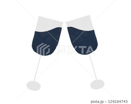 乾杯をするワイングラスのイラスト 129284743