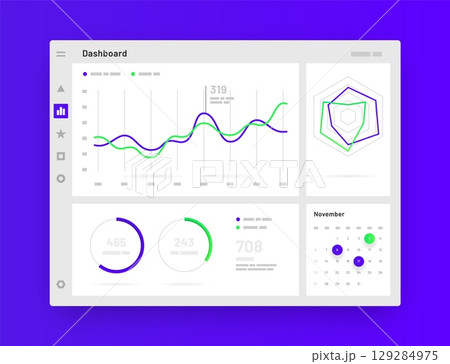 Web app Dashboard UI and UX Kit. Infographic tools. 129284975