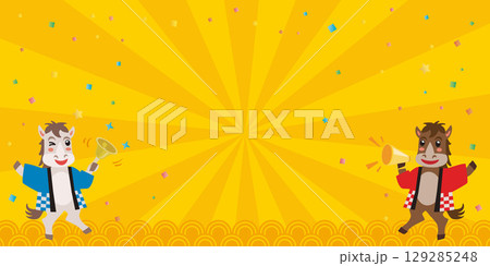 午年セールのかわいい馬のバナー 129285248