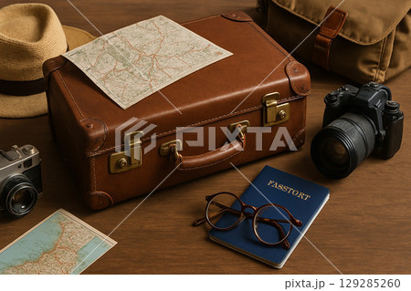 旅行鞄と旅支度 129285260