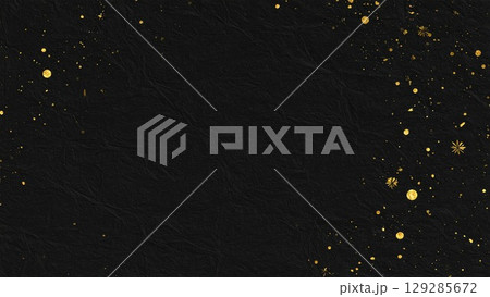 金箔の入った黒い和紙の背景素材 16:9サイズ AI生成素材 金箔の入った黒い和紙の背景素材 16:9サイズ AI生成素材 129285672