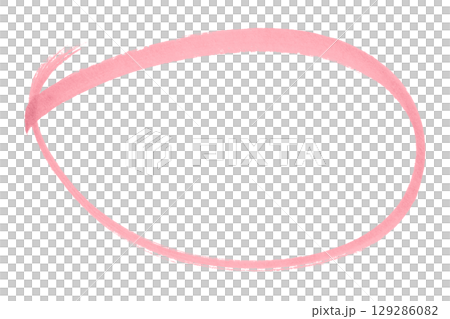 Pink pencil highlight circle mark isolated on transparent background Pink pencil highlight circle mark isolated on transparent background 129286082