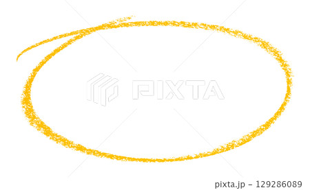 Yellow pencil highlight circle mark isolated on transparent background 129286089