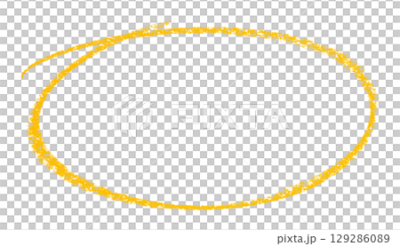 Yellow pencil highlight circle mark isolated on transparent background 129286089