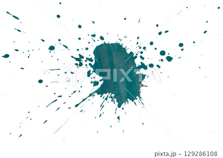 Green splash watercolor brush isolated on transparent background 129286108