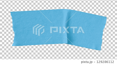 Light blue crumpled torn tape isolated on transparent background Light blue crumpled torn tape isolated on transparent background 129286112