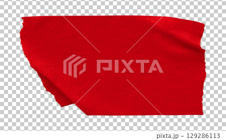 red crumpled torn tape isolated on transparent background red crumpled torn tape isolated on transparent background 129286113