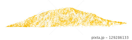 Yellow crayon brush stroke isolated on transparent background 129286133