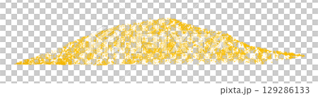 Yellow crayon brush stroke isolated on transparent background 129286133