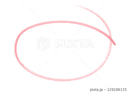 Pink pencil highlight circle mark isolated on transparent background Pink pencil highlight circle mark isolated on transparent background 129286135
