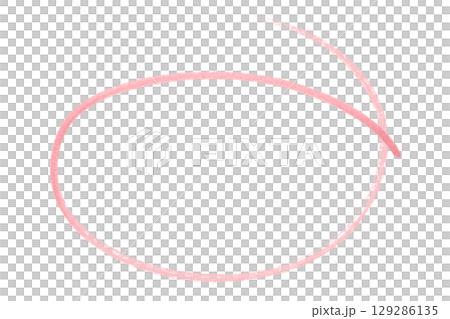 Pink pencil highlight circle mark isolated on transparent background Pink pencil highlight circle mark isolated on transparent background 129286135