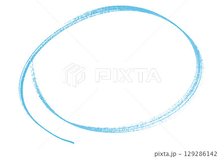 Light blue pencil highlight circle mark isolated on transparent background 129286142