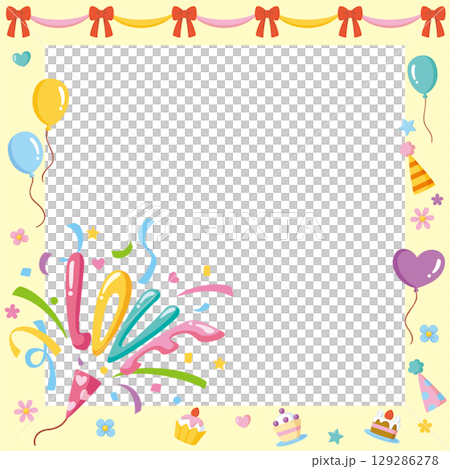 Celebration party social media frame | LOVE letter balloon and yellow frame Celebration party social media frame | LOVE letter balloon and yellow frame 129286278