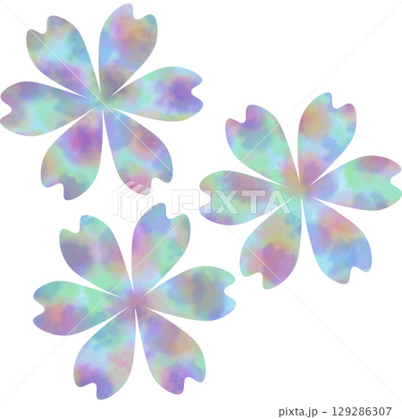 綺麗な水彩模様の花のアイコンのイメージのイラスト 129286307