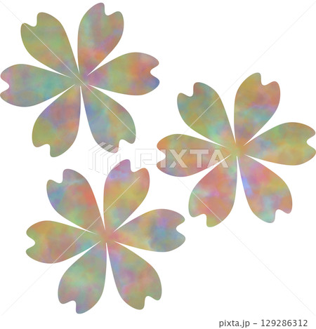 綺麗な水彩模様の花のアイコンのイメージのイラスト 129286312