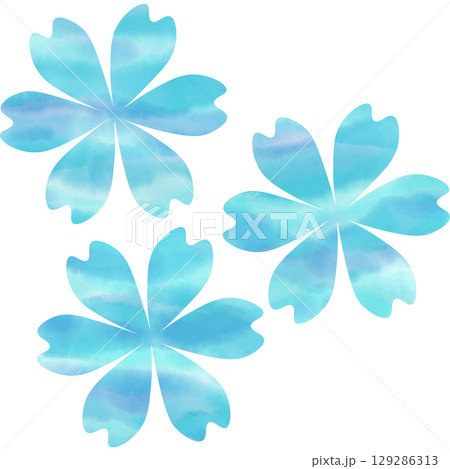 綺麗な水彩模様の花のアイコンのイメージのイラスト 129286313