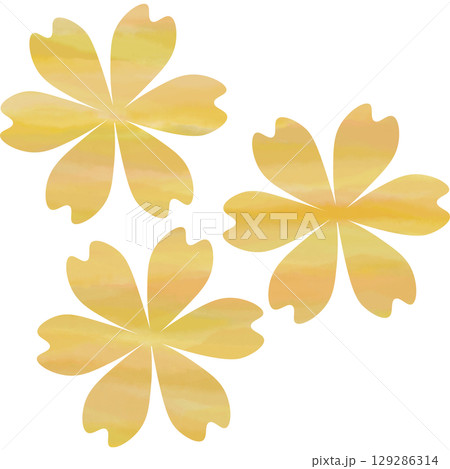 綺麗な水彩模様の花のアイコンのイメージのイラスト 129286314
