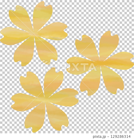 綺麗な水彩模様の花のアイコンのイメージのイラスト 129286314