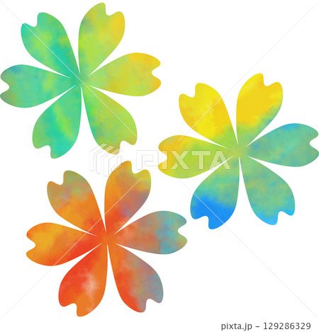 綺麗な水彩模様の花のアイコンのイメージのイラスト 綺麗な水彩模様の花のアイコンのイメージのイラスト 129286329