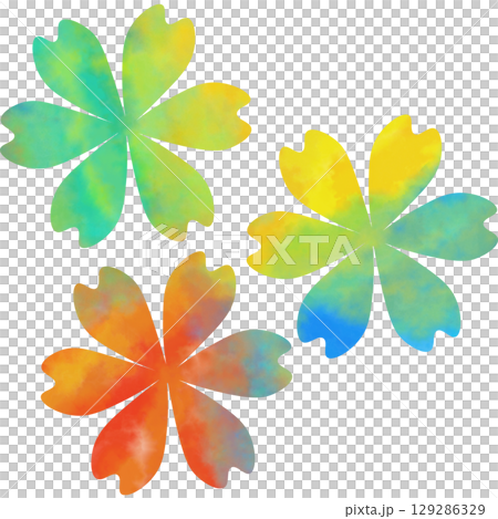 綺麗な水彩模様の花のアイコンのイメージのイラスト 綺麗な水彩模様の花のアイコンのイメージのイラスト 129286329