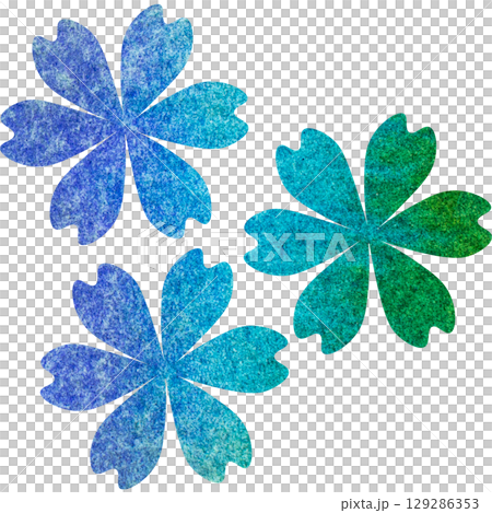 綺麗な水彩模様の花のアイコンのイメージのイラスト 129286353