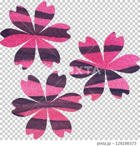 美麗的水彩花圖示圖像插圖 129286373