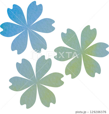 綺麗な水彩模様の花のアイコンのイメージのイラスト 129286376