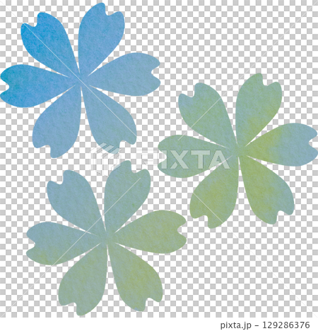 綺麗な水彩模様の花のアイコンのイメージのイラスト 129286376