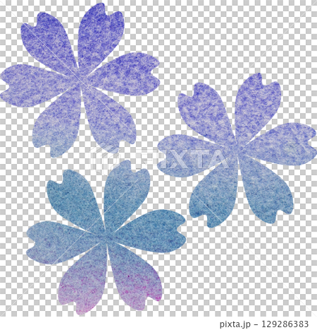 綺麗な水彩模様の花のアイコンのイメージのイラスト 129286383