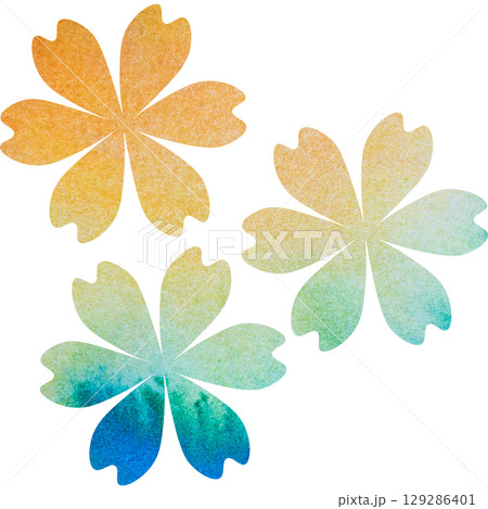 綺麗な水彩模様の花のアイコンのイメージのイラスト 綺麗な水彩模様の花のアイコンのイメージのイラスト 129286401