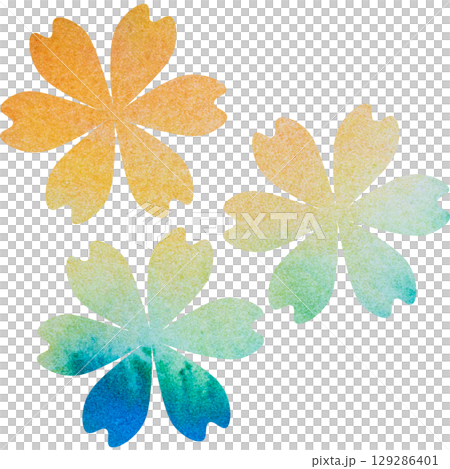 Beautiful watercolor flower icon image illustration 129286401