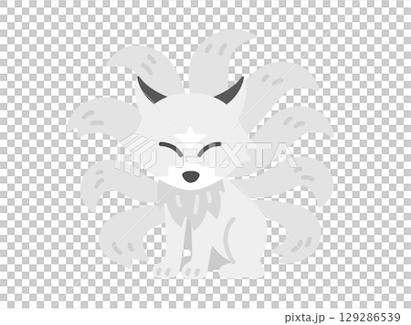 九尾白狐人物插圖 129286539