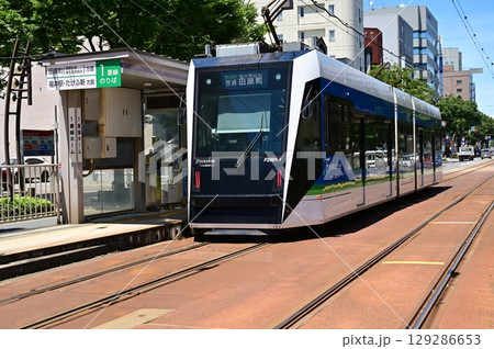 福井城址大名町　福井鉄道福武線に停車中の電車 129286653