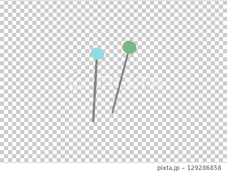 手芸で使うまち針の手描きイラスト 129286858