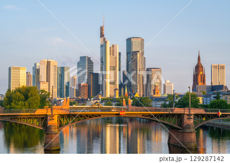 Frankfurt am Main Downtown City Skyline at Sunrise. Hesse, Germany Frankfurt am Main Downtown City Skyline at Sunrise. Hesse, Germany 129287142