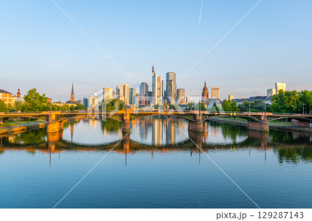 Frankfurt am Main Downtown City Skyline at Sunrise. Hesse, Germany Frankfurt am Main Downtown City Skyline at Sunrise. Hesse, Germany 129287143