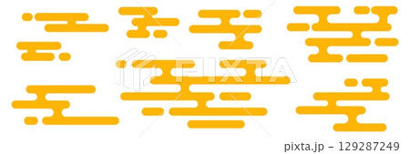 Chinese cloud pattern with golden shapes Chinese cloud pattern with golden shapes 129287249