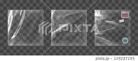 Clear plastic vinyl wrap set 129287285