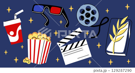 Cinema doodle collection 129287290