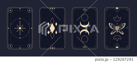 Tarot frame designs with mystical symbols 129287291