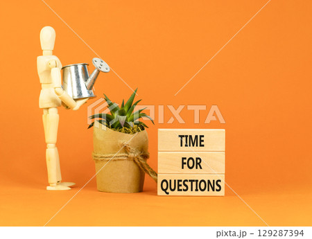 Time for questions symbol. Concept words Time for questions on beautiful wooden blocks. Beautiful orange background. Businessman model. Business time for questions concept. Copy space. Time for questions symbol. Concept words Time for questions on beautiful wooden blocks. Beautiful orange background. Businessman model. Business time for questions concept. Copy space. 129287394