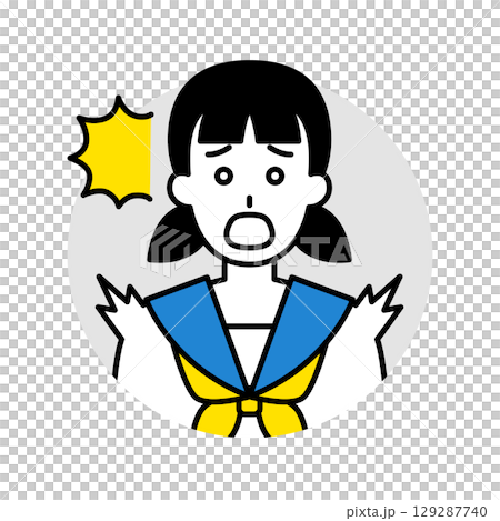Female student icon (surprised) 129287740