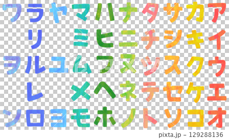 カラフルなカタカナセット カラフルなカタカナセット 129288136