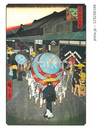 歌川広重　名所江戸百景（夏の部）#44　日本橋通一丁目略図 129288166