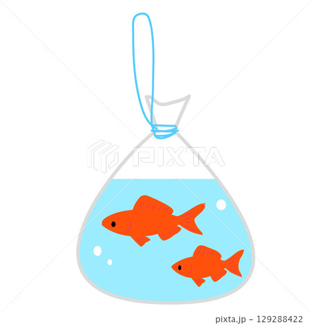 袋に入った金魚のイラスト 袋に入った金魚のイラスト 129288422