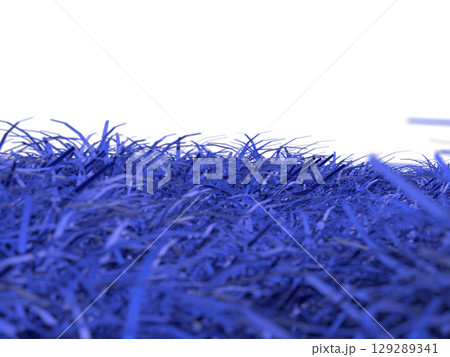 幻想的な青色の草原の風景の3Dイラストレーション 129289341