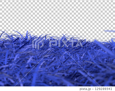 幻想的な青色の草原の風景の3Dイラストレーション 129289341